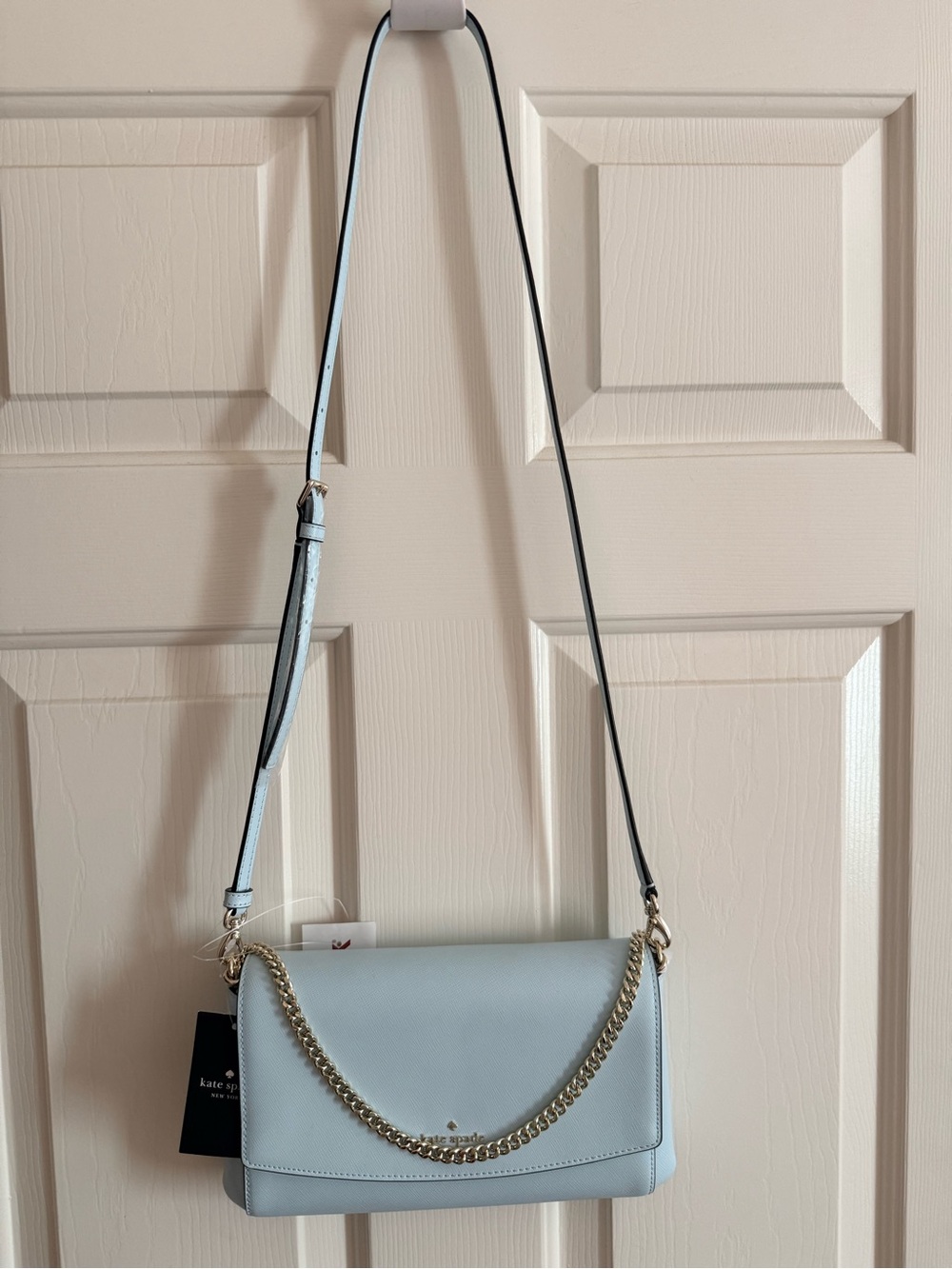 kate spade Leather Light Blue Crossbody Chain Shoulder Bag